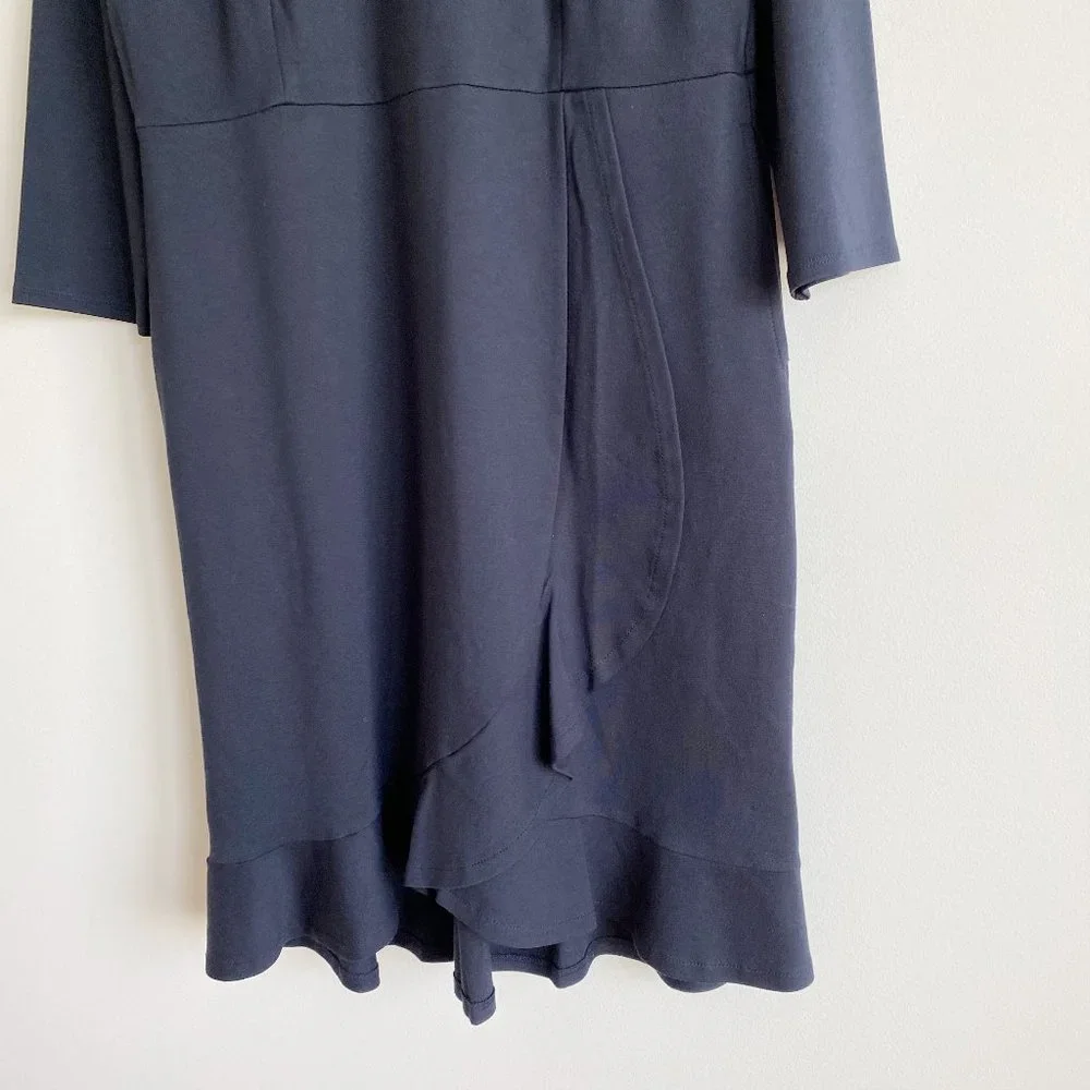 J.Jill Women's Long Sleeve Business Dress, Navy Blue, Size Medium - Picture 10 of 11